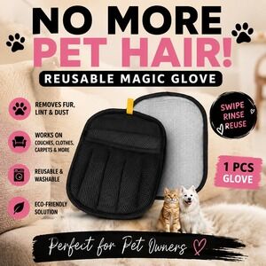 Pet Hair Remover Glove Reusable Magic Brush Couch Clothes Dog Cat Grooming Tool